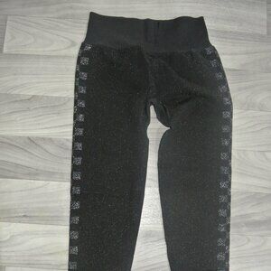 NWT Black Shimmer PINK seamless Victoria's Secret High Waist Workout Tight BLACK